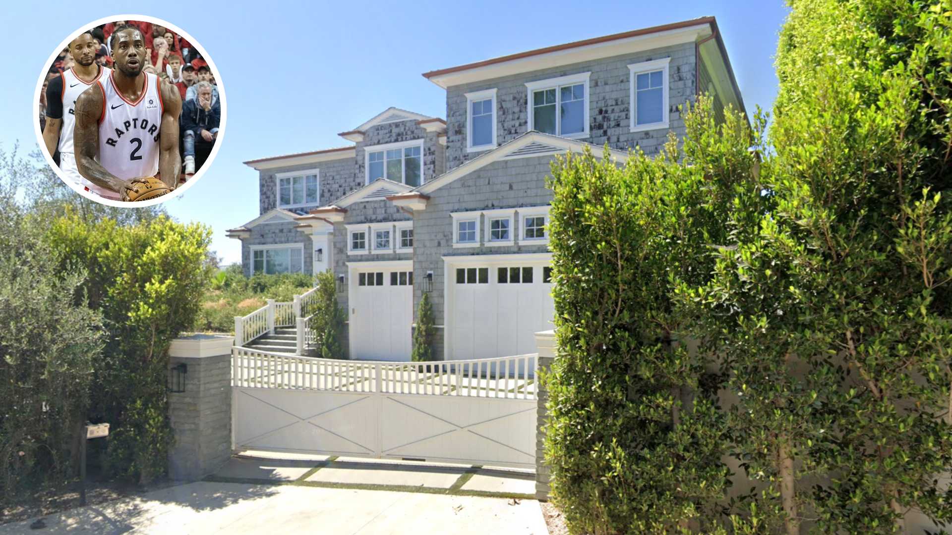 A street view look at Kawhi Leonard's Pacific Palisades mansion.