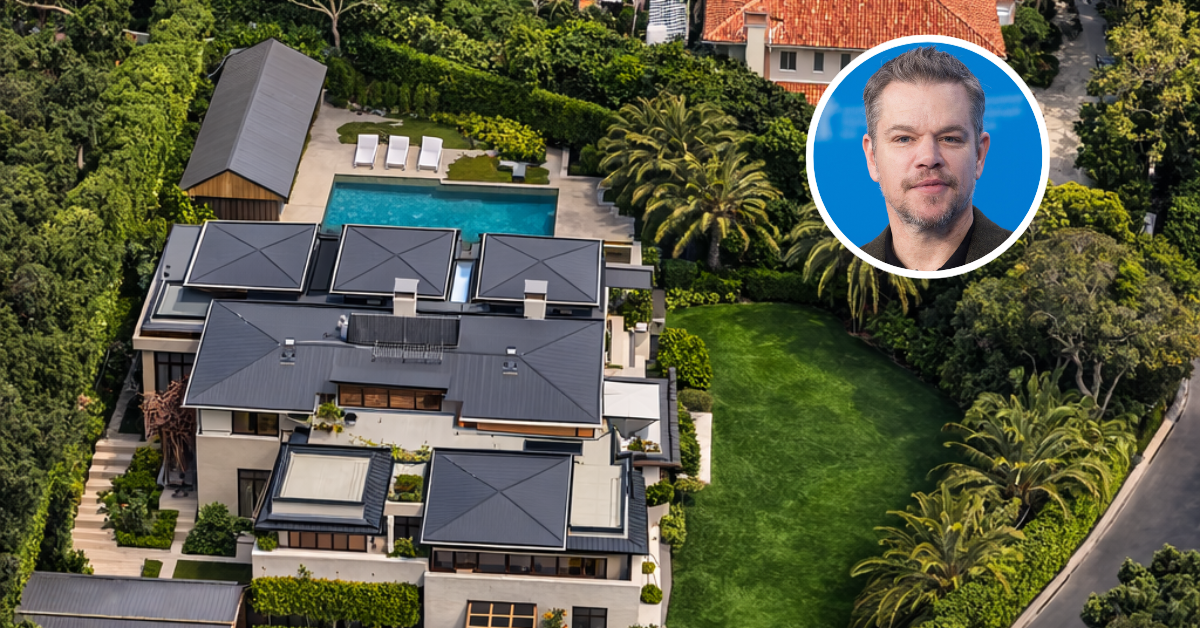 An aerial view of Matt Damon's former Pacific Palisades home