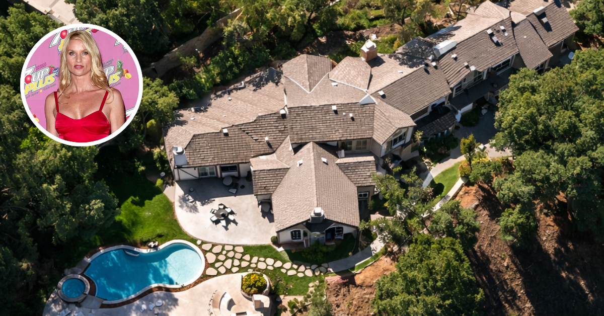 An aerial view of Nicolette Sheridan's home in Hidden Hills