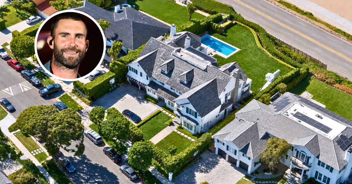 Aerial view of Adam Levine’s Former Pacific Palisades Estate.