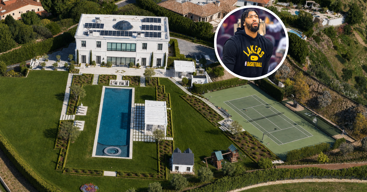 An aerial view of Anthony Davis's Bel Air mansion sold for $32 million.