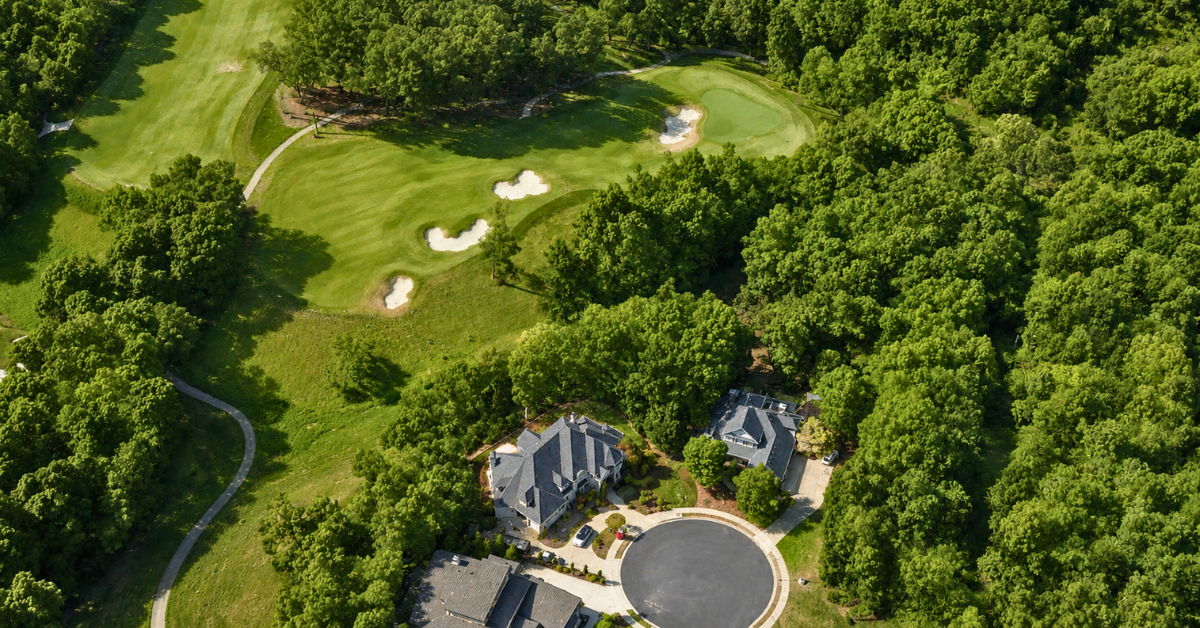 Aerial view of John Calipari's Fayetteville mansion.