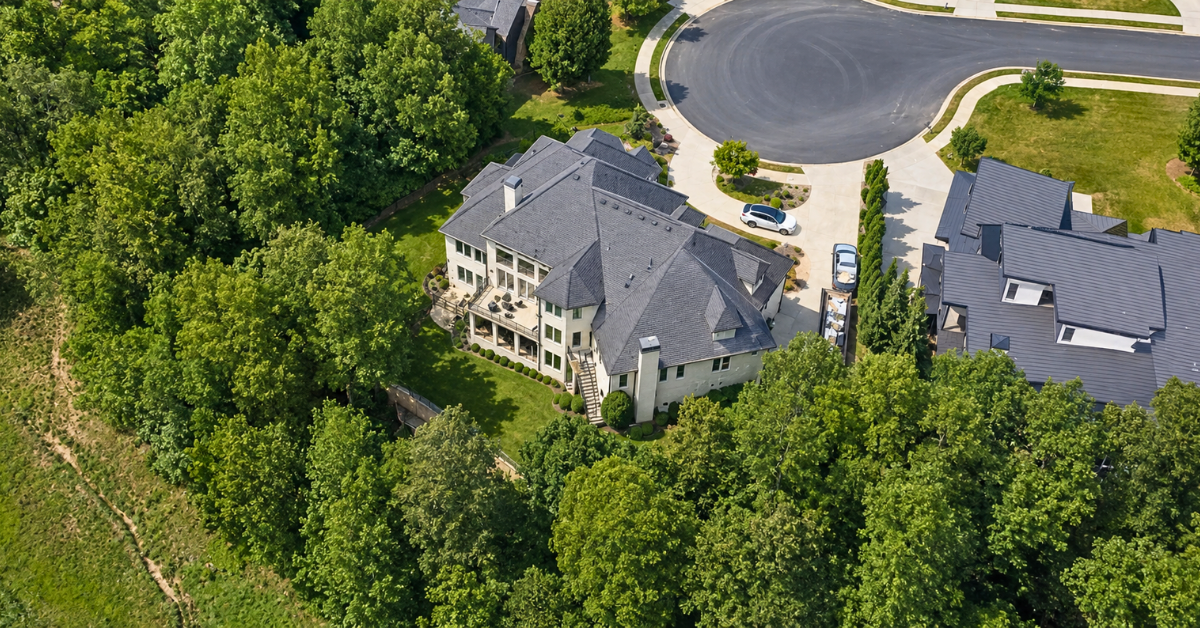 Aerial view of John Calipari's Fayetteville mansion.
