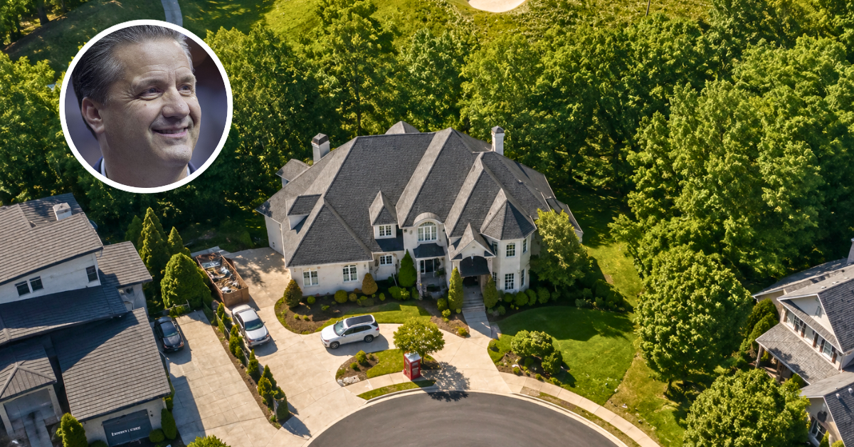 Aerial view of John Calipari's Fayetteville mansion.
