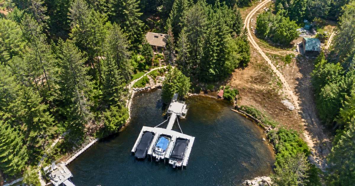Private dock on a lake.