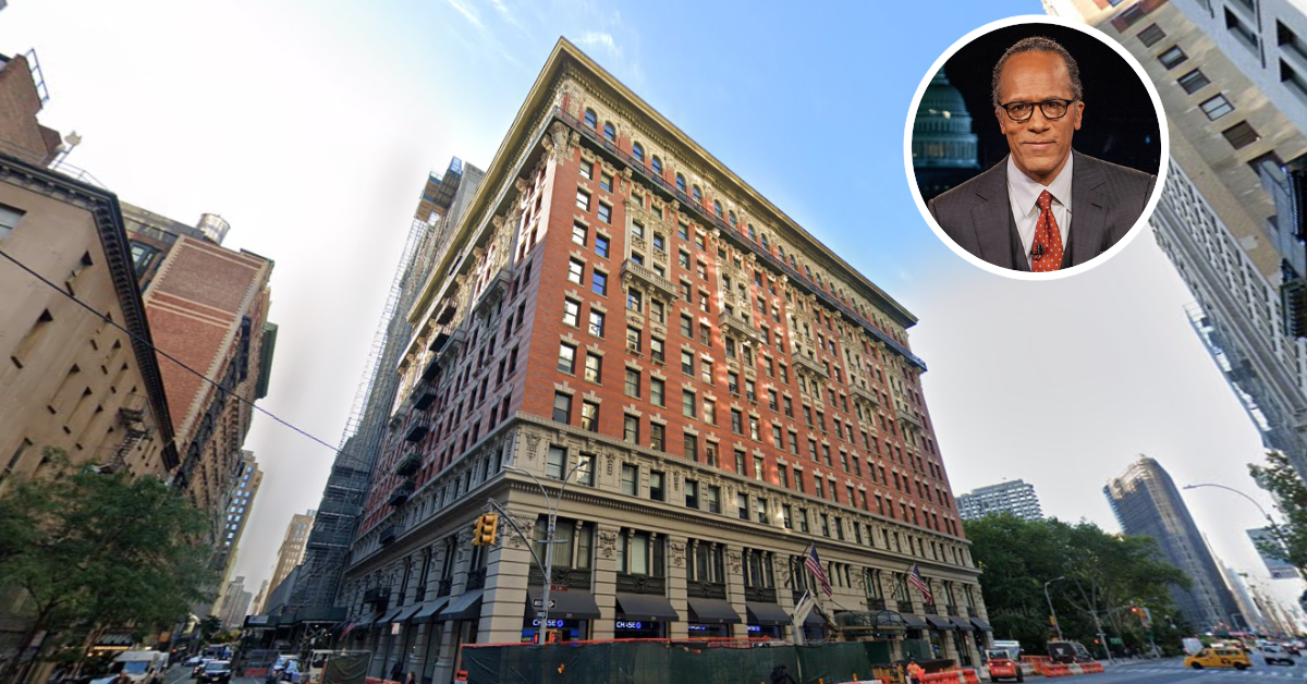 Street view of Lester Holt's Manhattan penthouse.