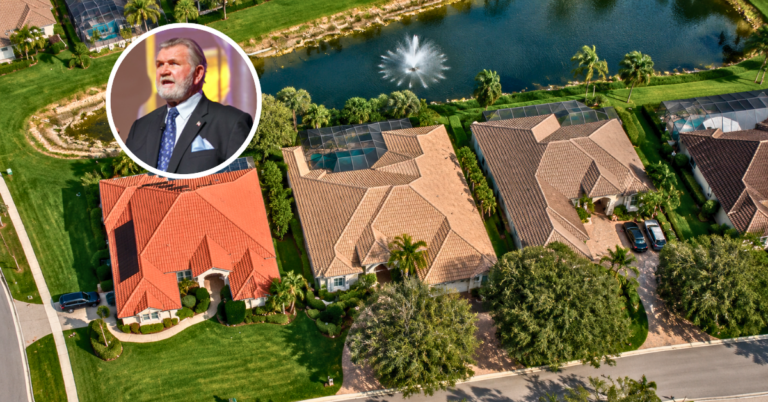 Aerial view of Mike Ditka's Naples home.