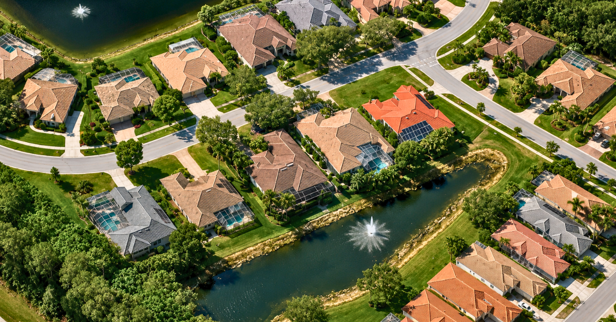 Aerial view of Mike Ditka's Naples home.
