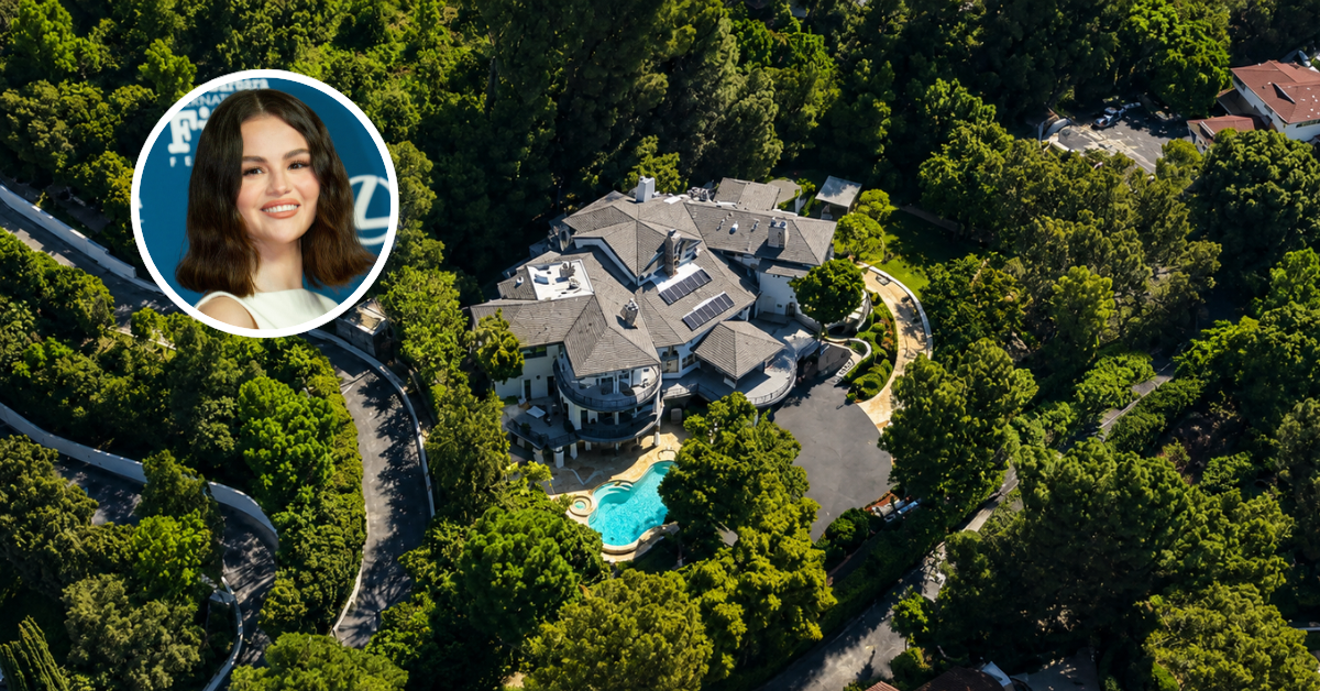 Aerial view of Selena Gomez's Encino Home.