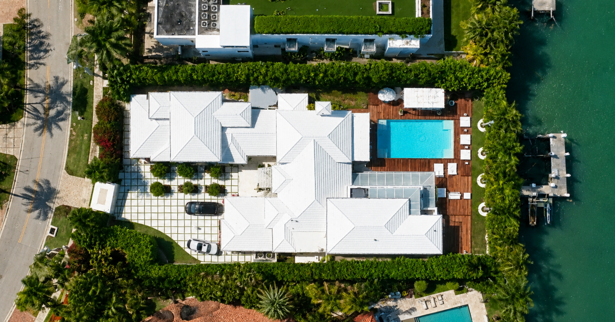 Aerial view of Shakira's Miami house.