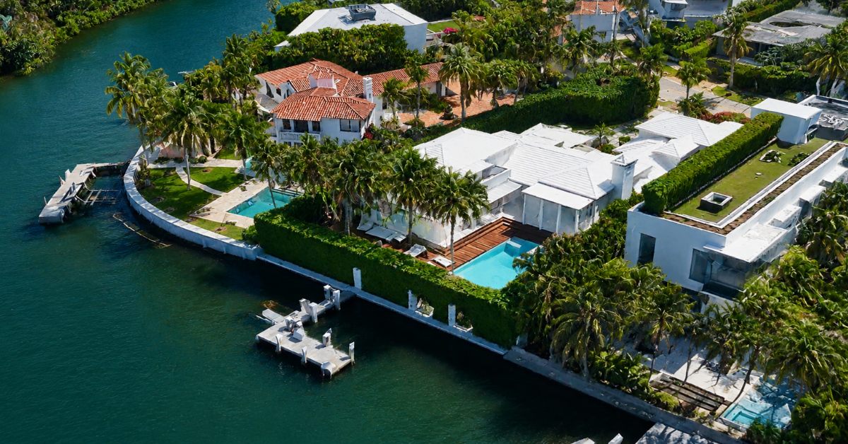 Aerial view of Shakira's Miami house.