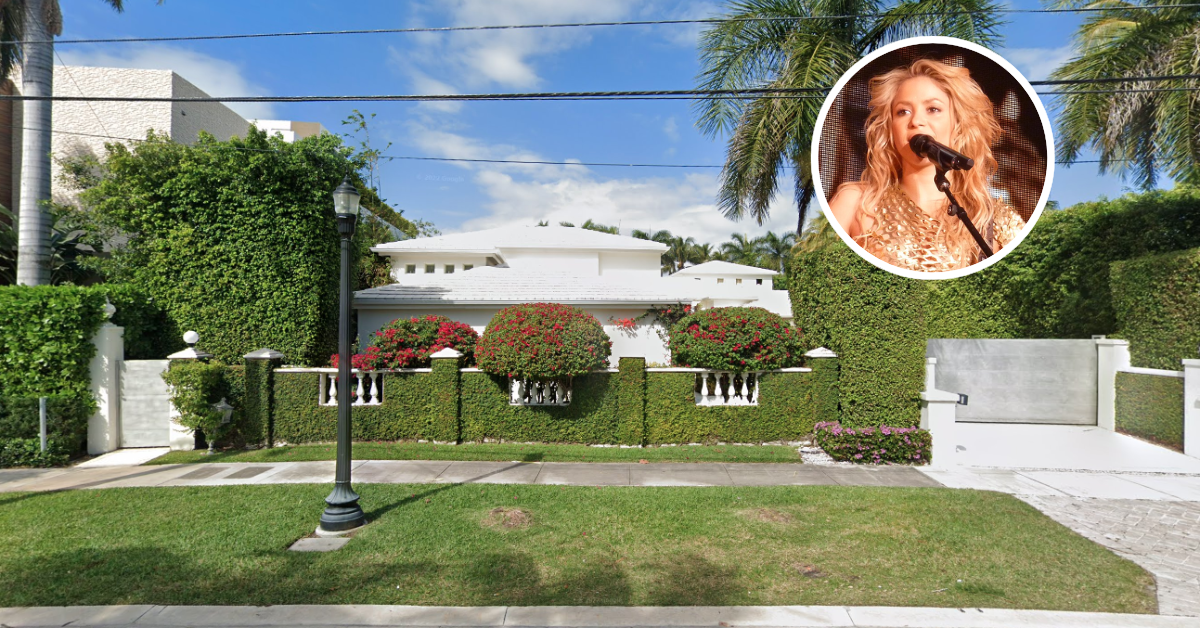 Street view of Shakira's Miami house.