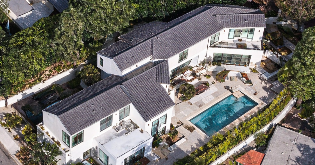 An aerial view of Will Arnett's Beverly Hills home which recently sold for $20.2 million.