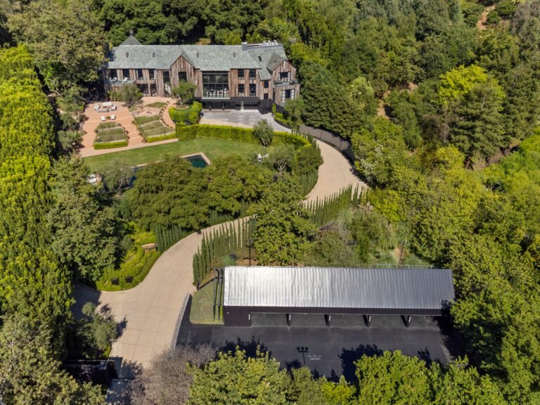 An aerial view of Gene Simmons LA mansion that he sold for $28 million