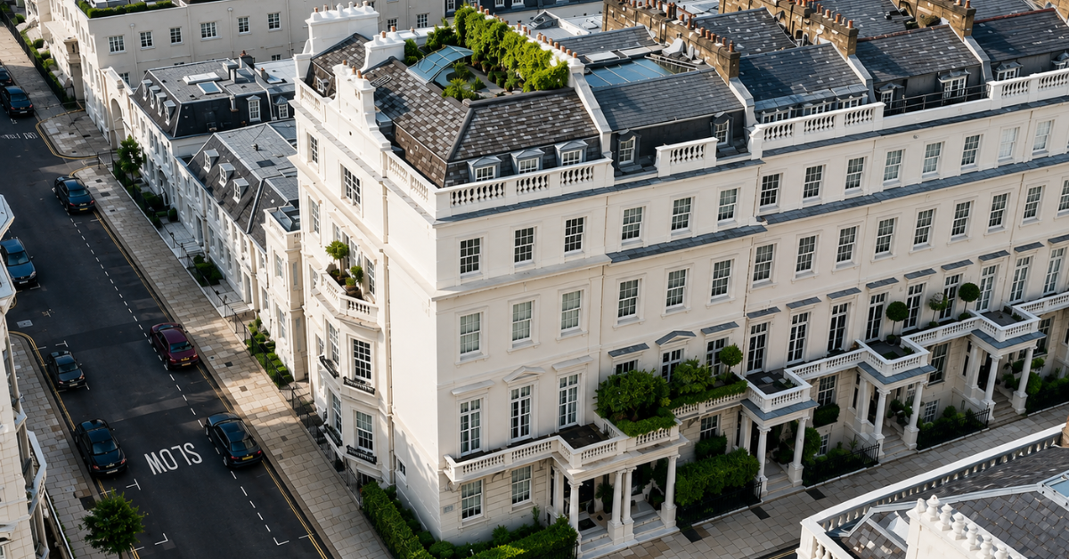Aerial view of Christine McVie's London penthouse.