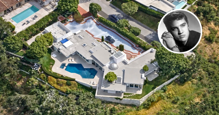 Aerial view of Elvis Presley's former LA home.