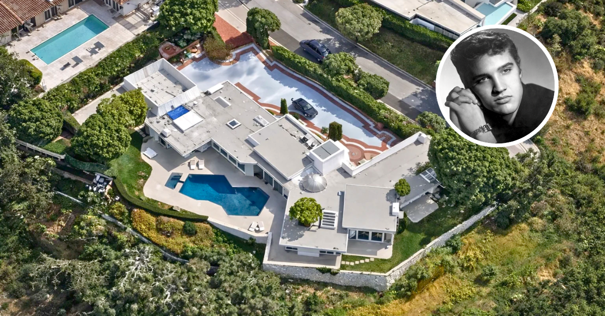 Aerial view of Elvis Presley's former LA home.