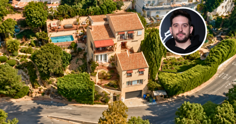 Aerial view of G-Eazy's Hollywood Hills home.