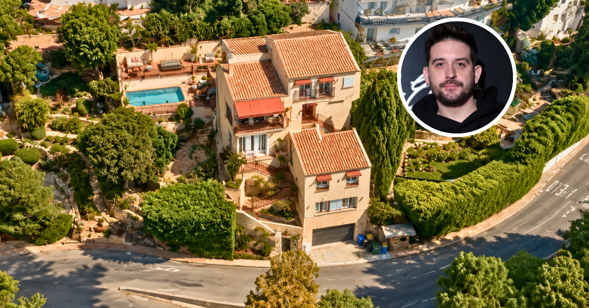 Aerial view of G-Eazy's Hollywood Hills home.