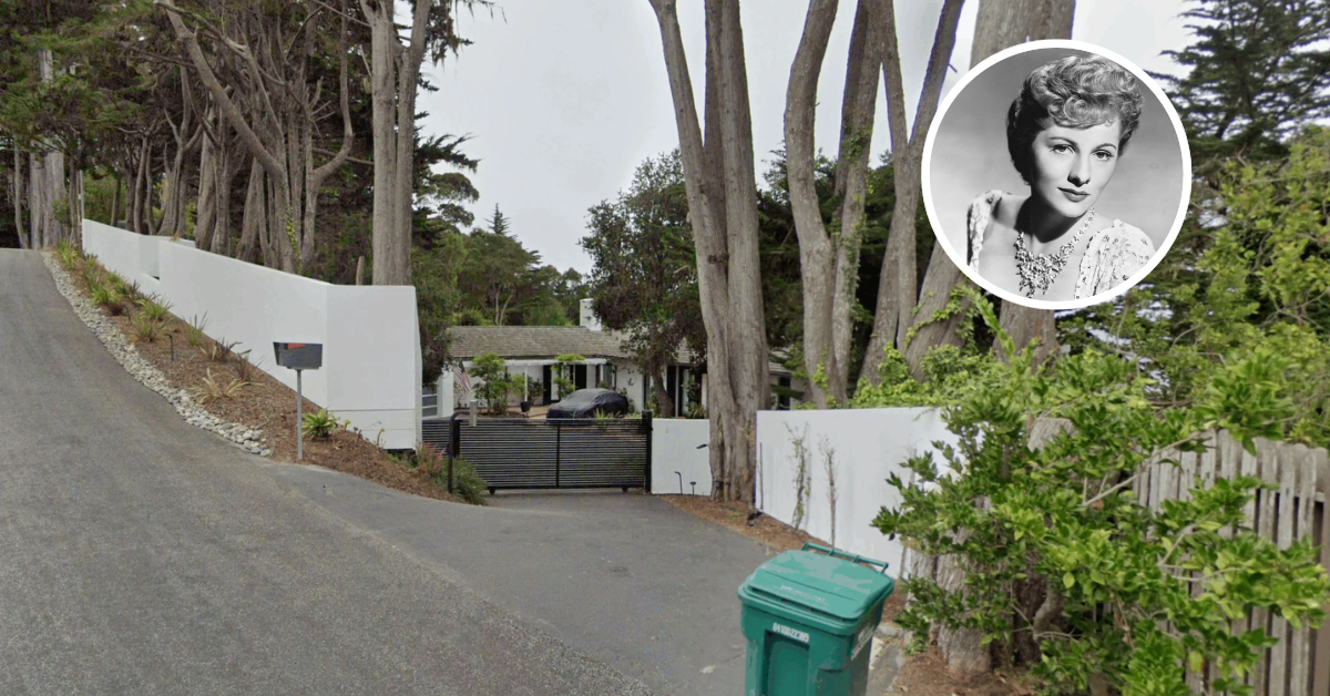 A look from the driveway of Joan Fontaine's former Camel Highlands home listed for $5.2 million