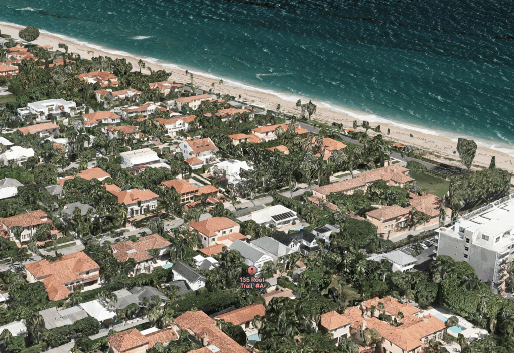 Aerial view of Jimmy Buffett's Palm Beach House.