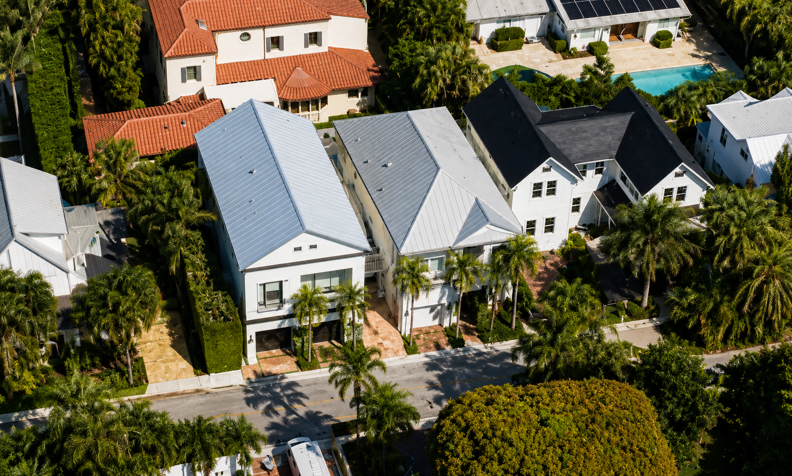 Aerial view of Jimmy Buffett's Palm Beach House.