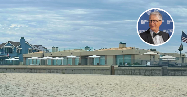 Beach side of Bill Gates' Del Mar house.