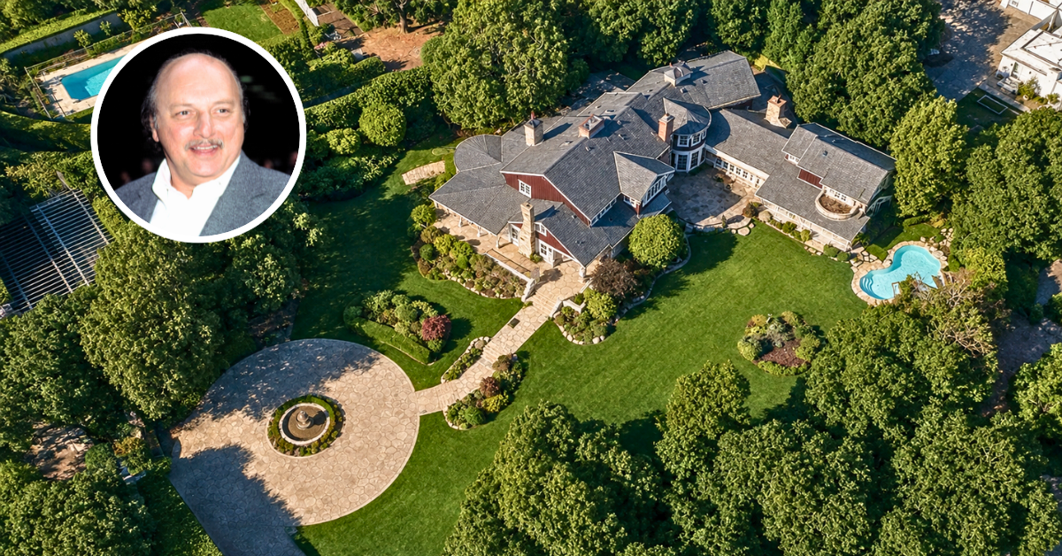 Aerial view of Dennis Franz's Montecito estate.