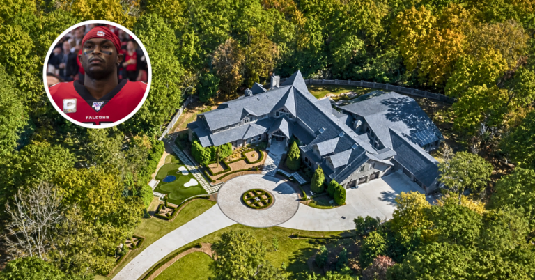 An aerial view of Julio Jones Atlanta mansion.