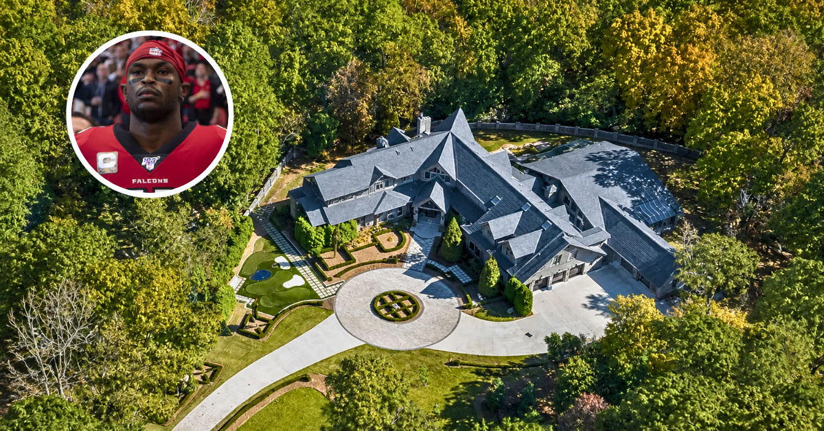 An aerial view of Julio Jones Atlanta mansion.