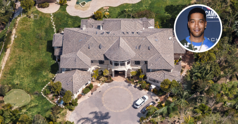 Aerial view of Kid Cudi's Calabasas mansion.