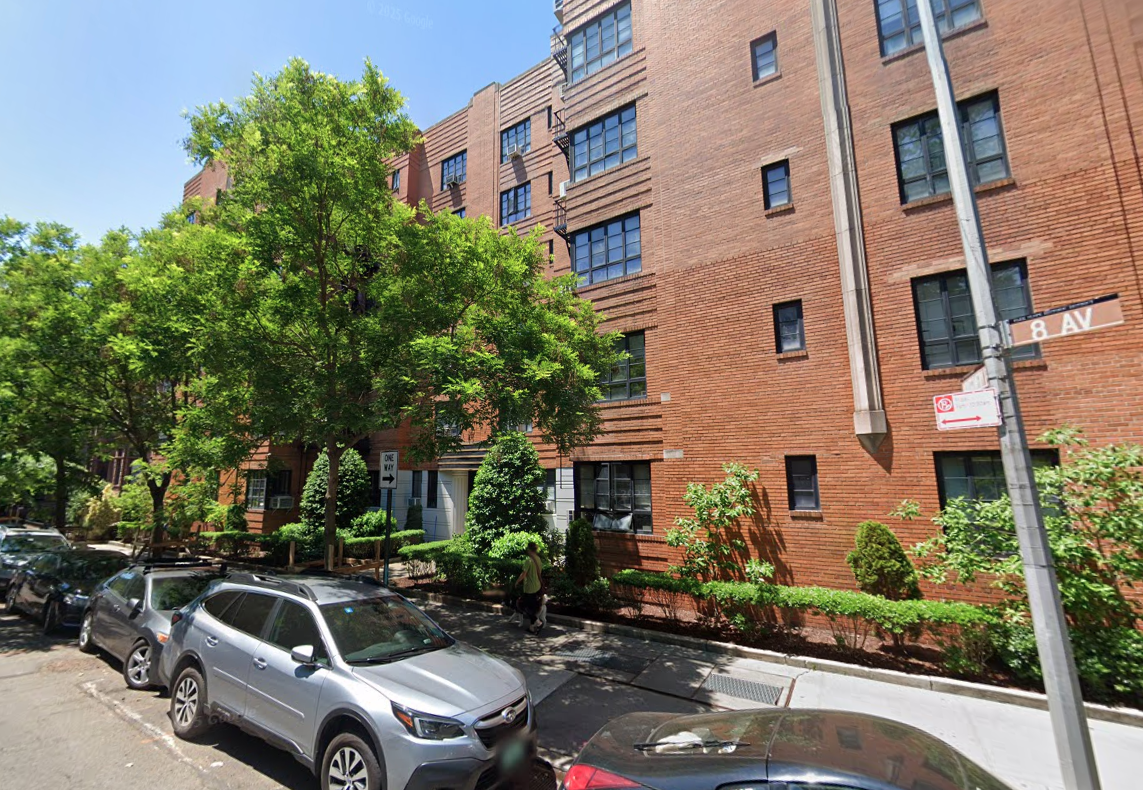 Street view of Penn Badgley's former Brooklyn penthouse.