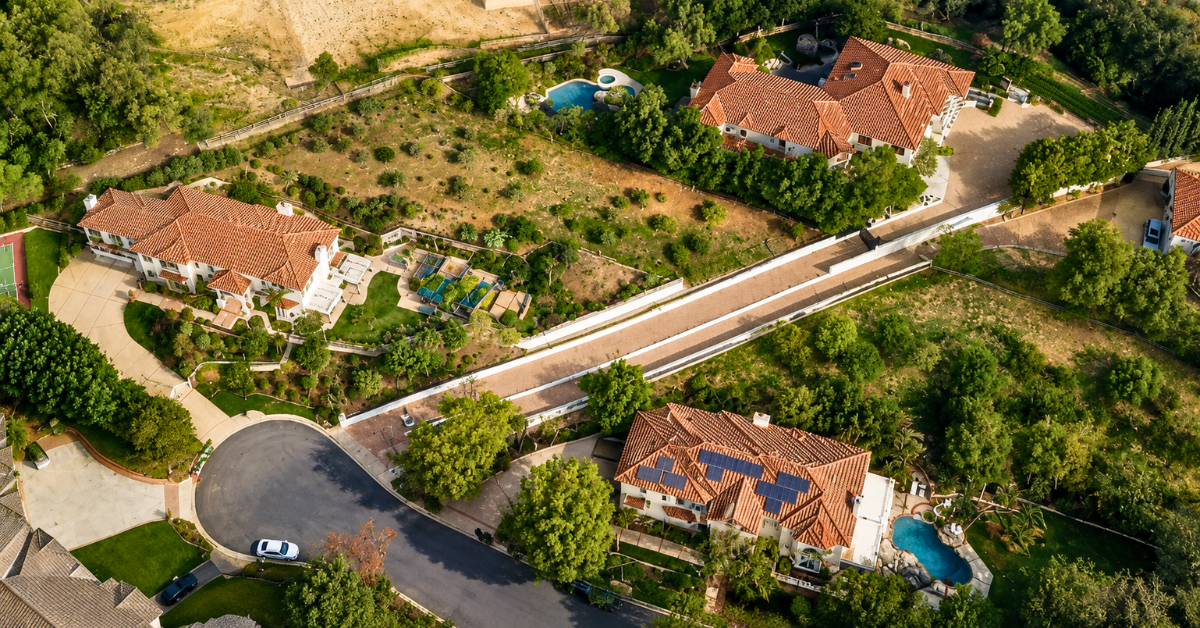 Aerial view of Stevie Wonder's former Calabasas home.