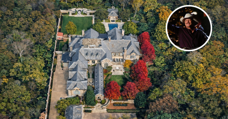 An aerial view of Alan Jackson's Franklin, TN mansion which he sold in 2021 for $19 million
