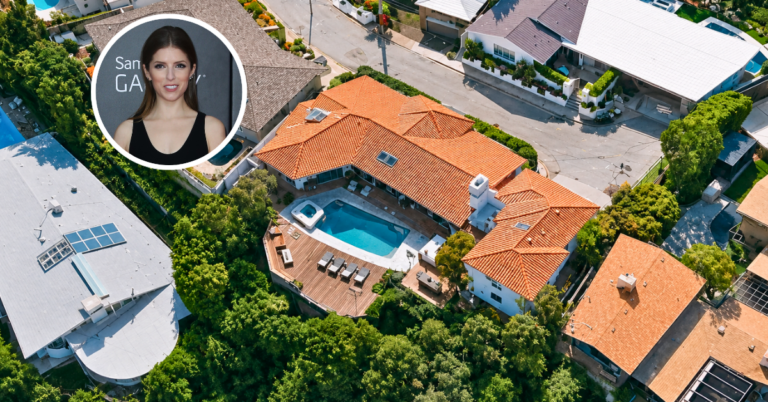 Aerial view of Anna Kendrick's Hollywood Hills house.