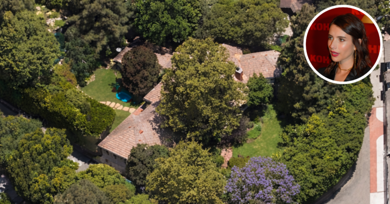 An aerial view of Emma Roberts Hollywood Hills home.