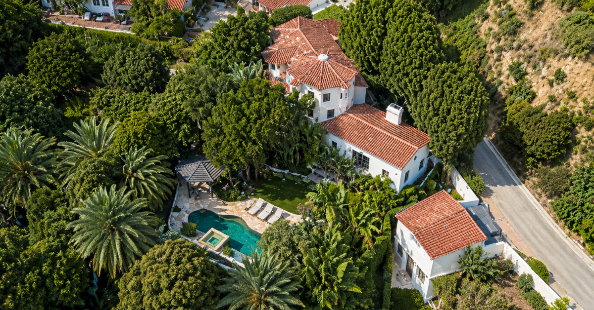 An aerial view of Josh Taylor and Gela Nash-Taylor's home they sold.