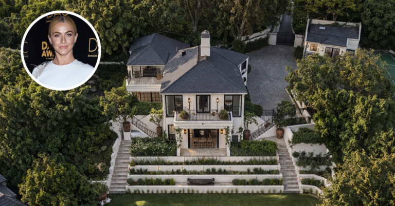 An aerial view of Julianne Hough's former Hollywood Hills home