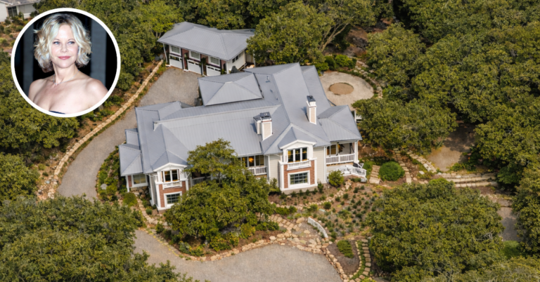 An aerial view of Meg Ryan's Montecito home that she sold in 2025 for $16.8 million.