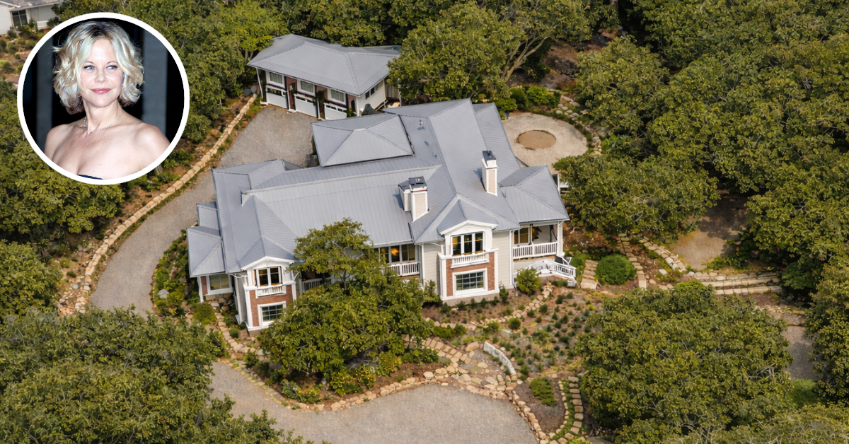 An aerial view of Meg Ryan's Montecito home that she sold in 2025 for $16.8 million.