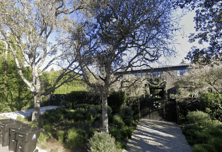 A street view angle of Petra Ecclestone's home for sale in Los Angeles