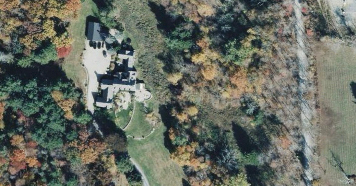 An aerial view of Walton Goggins home in the Hudson Valley