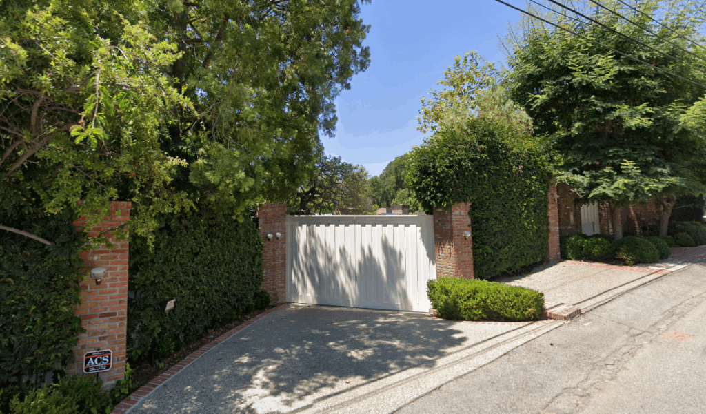 Street view of Jim Carrey's Brentwood Estate.