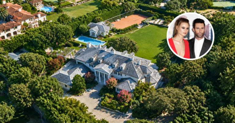 Aerial view of Adam Levine and Behati Prinsloo's Montecito home.