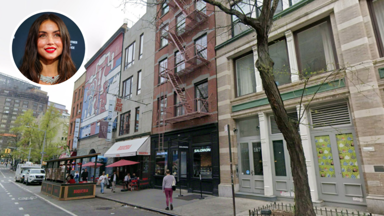 A street view look at the building where Ana de Armas sold her SoHo loft in New York City.