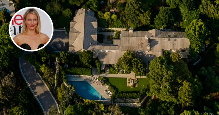 An aerial view of Cameron Diaz and Benji Madden's Beverly Hills home
