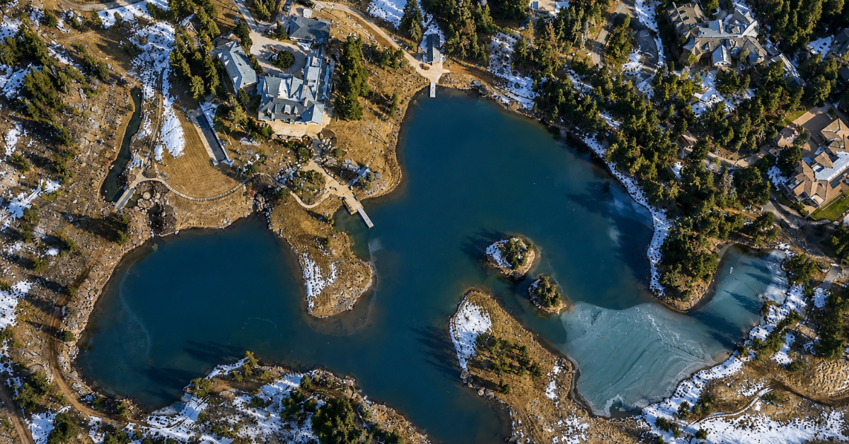 Aerial view of Aspen estate.