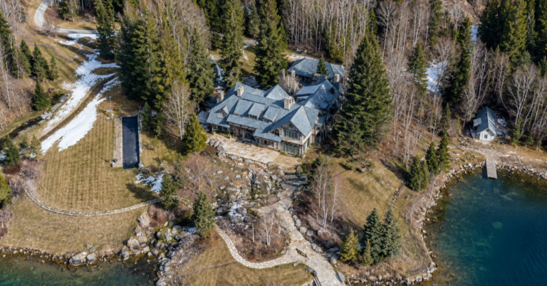 Aerial view of Aspen estate.