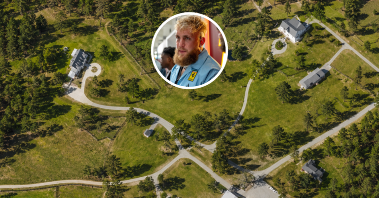 An aerial view of Jake Paul's ranch in Georgia