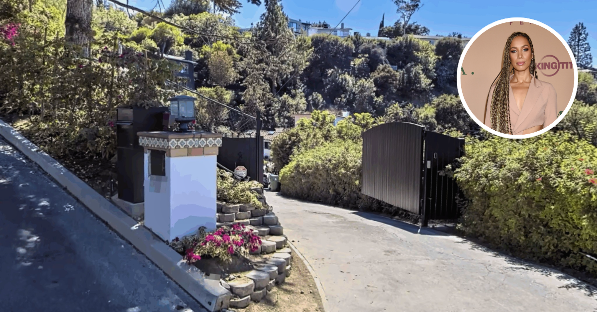 A driveway view of Leona Lewis's Studio City home